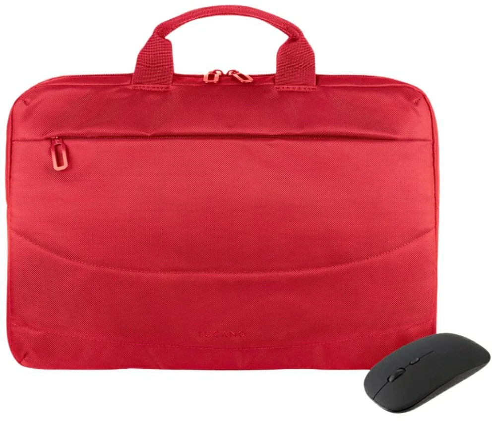 Tucano Borsa Idea set: 15.6″ krepšys kompiuteriui + pelė red