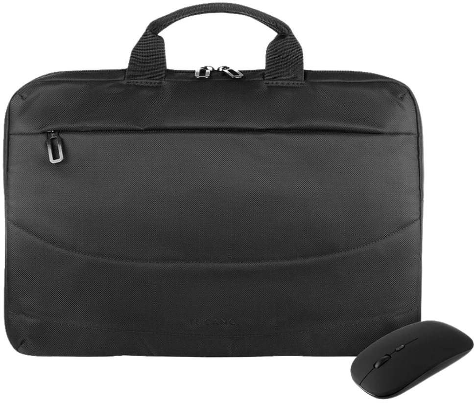 Tucano Borsa Idea set: 15.6″ krepšys kompiuteriui + pelė juodos spalvos
