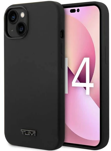 Tumi TUHCP14SSK Apple iPhone 14 / 15 / 13 6.1″ juodos spalvos kietas dėklas Liquid Silicone