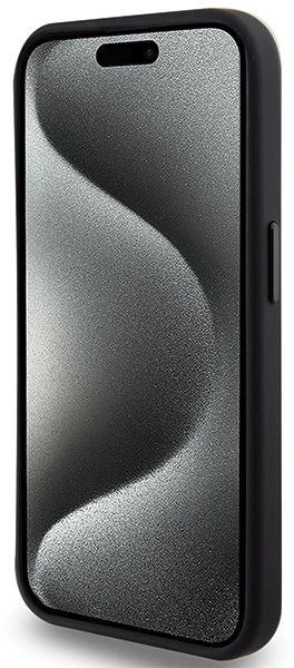 Tumi TUHMP15LRBAK Apple iPhone 15 Pro 6.1″ juodos spalvos kietas dėklas with Leather Ballistic Pattern and MagSafe