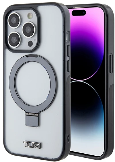 Tumi TUHMP15LSSFC iPhone 15 Pro 6.1″ baltos spalvos kietas dėklas with skaidrus Ring Stand and MagSafe