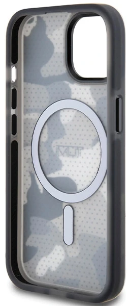 Tumi TUHMP15STCAMK Apple iPhone 15 / 14 / 13 6.1″ juodos spalvos kietas dėklas with Frosted Camo Print and MagSafe