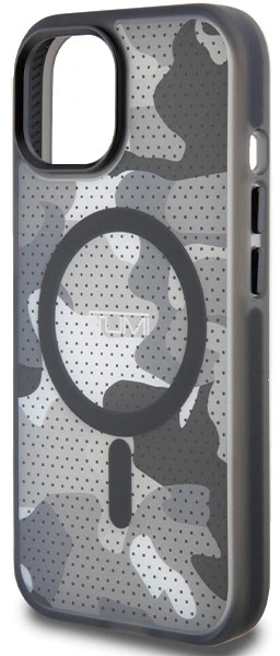 Tumi TUHMP15STCAMK Apple iPhone 15 / 14 / 13 6.1″ juodos spalvos kietas dėklas with Frosted Camo Print and MagSafe