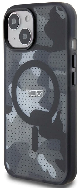 Tumi TUHMP15STCAMK Apple iPhone 15 / 14 / 13 6.1″ juodos spalvos kietas dėklas with Frosted Camo Print and MagSafe