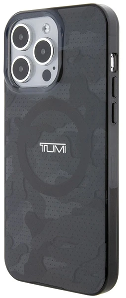 Tumi TUHMP15XDLCAG Apple iPhone 15 Pro Max 6.7″ pilkos spalvos kietas dėklas with Camo Print and MagSafe