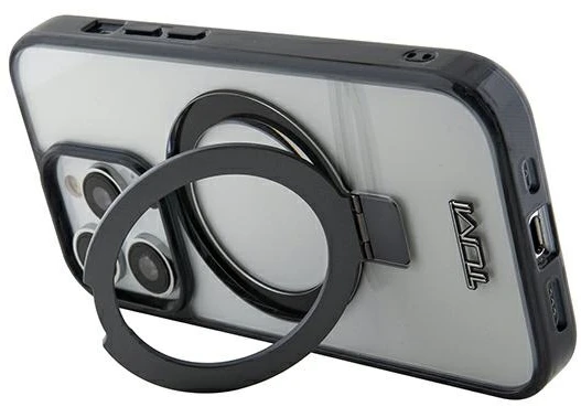 „Tumi TUHMP15XSSFC“ baltos spalvos kietas dėklas „Apple iPhone 15 Pro Max 6.7“ su permatomu žiediniu stovu ir „MagSafe“