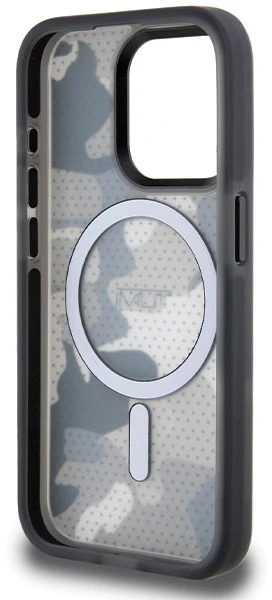 Tumi TUHMP15XTCAMK Apple iPhone 15 Pro Max 6.7″ juodos spalvos kietas dėklas with Frosted Camo Print and MagSafe
