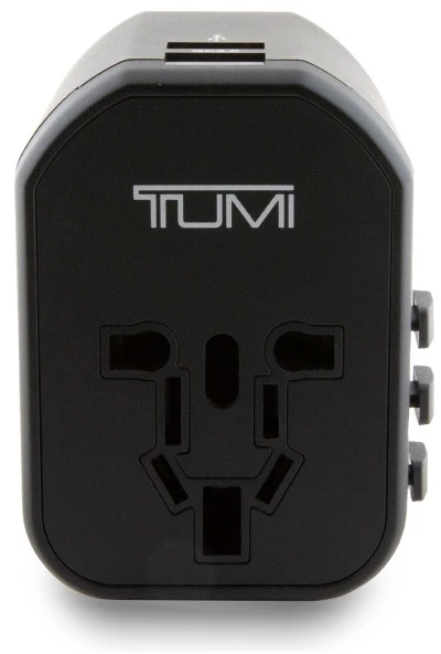TUMI TUTA20WMSLK travel adapter 20W USB-C / 2xUSB-A juodas