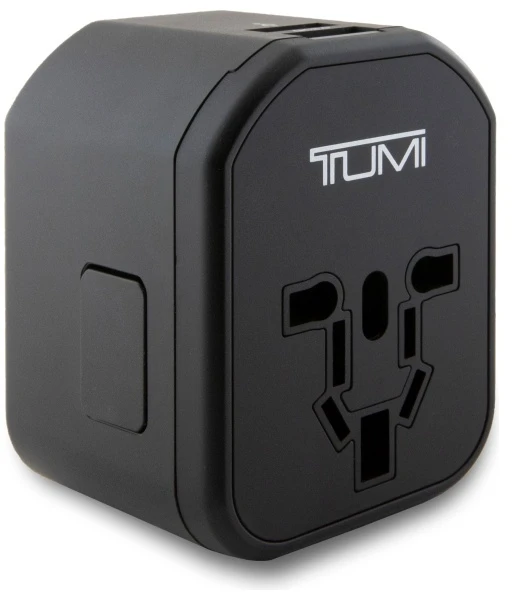 TUMI TUTA20WMSLK travel adapter 20W USB-C / 2xUSB-A juodas