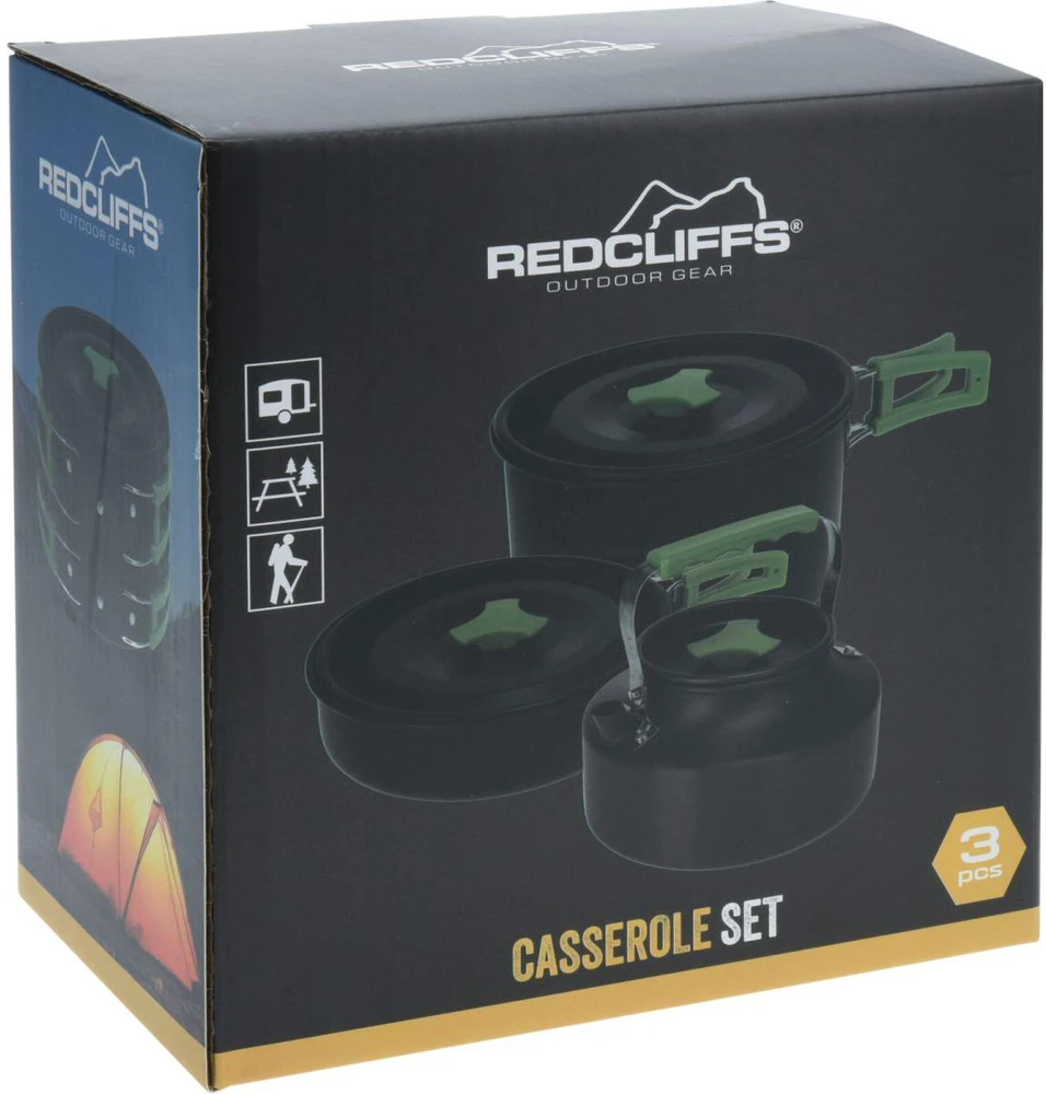 Redcliffs Kempingo puodų rinkinys iš aliuminio 750 / 900 ml / 1,65 l 3 el.