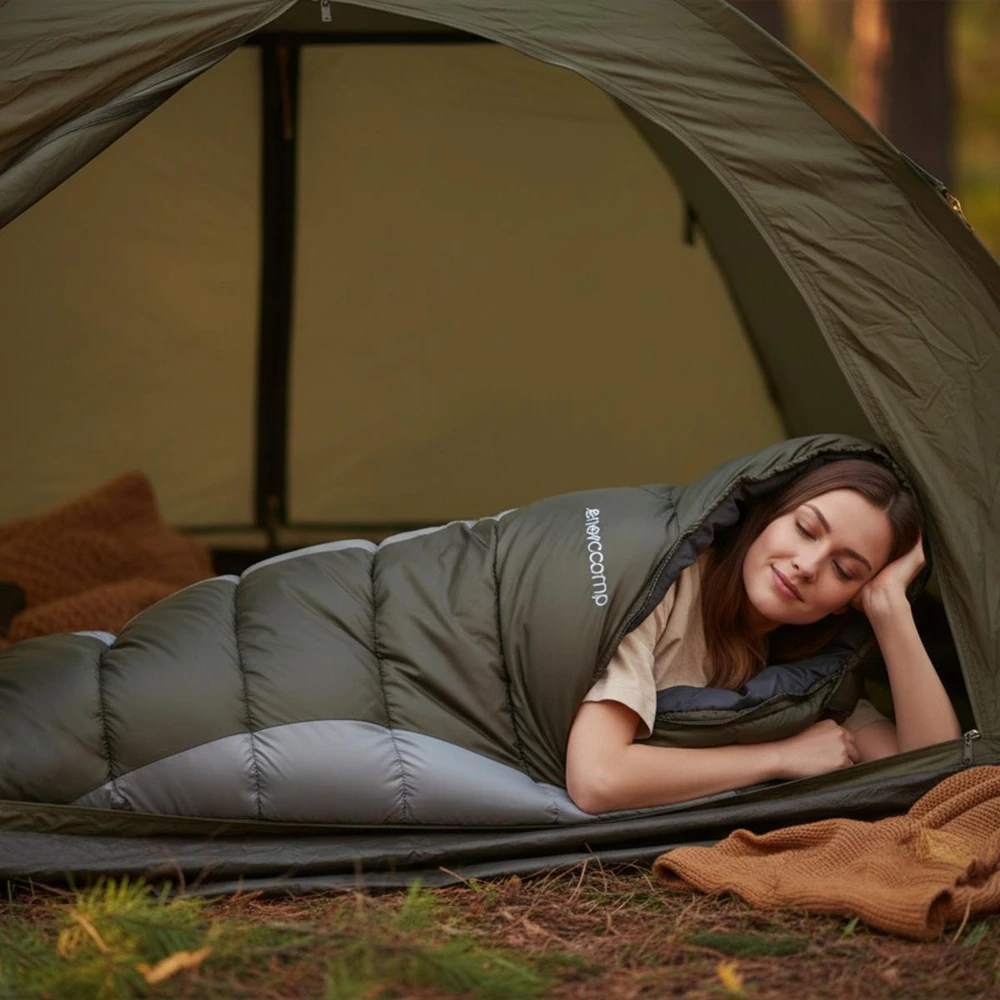 TURISTINIS MIEGMAIŠIS SU KOMPRESIJA TRIP ŽALIAI PILKAS 210X80X50CM ENERO CAMP 1081441