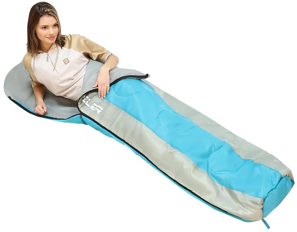 Enero Camp turistinis miegmaišis 210x80/50 cm mėlynas