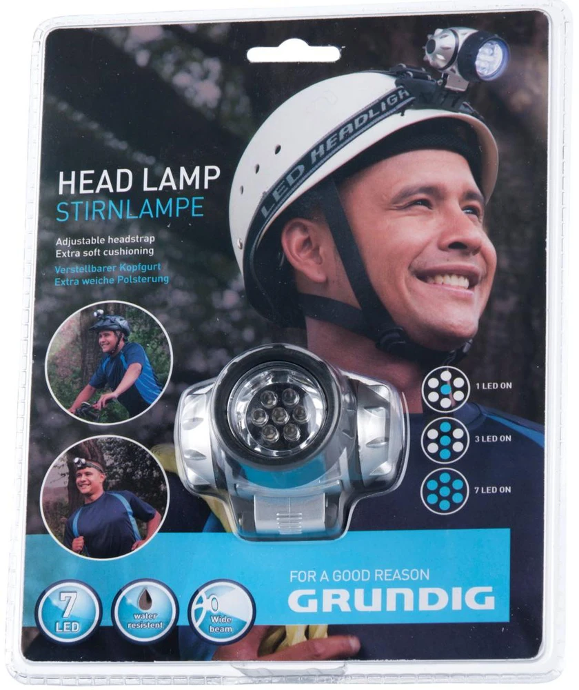 TURISTINIS ŽIBINTUVĖLIS ANT GALVOS 7 LED GRUNDIG 386928