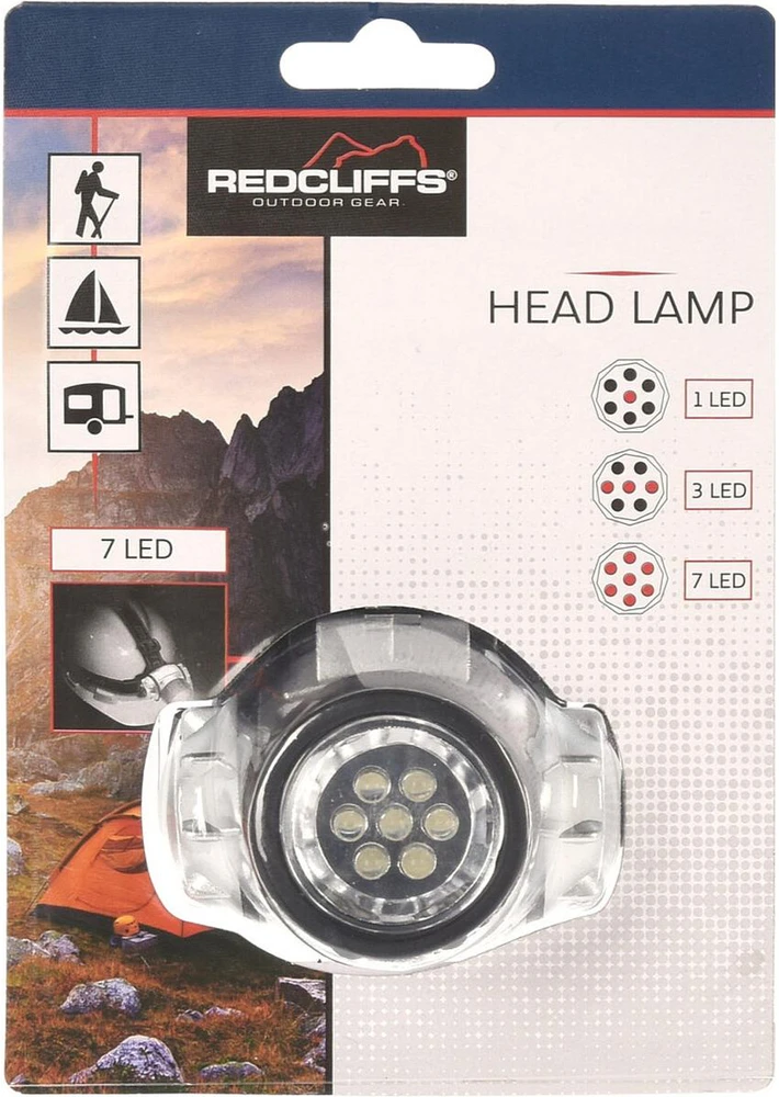 Turistinė galvos lempa 7 LED Redcliffs