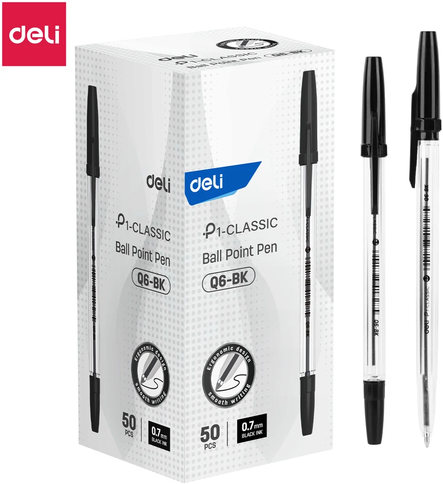Tušinukas DELI P1-Classic 0.7mm, juodos spalvos