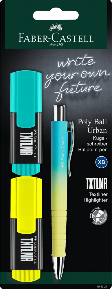 Tušinukas Faber-Castell Poly Ball, + 2 vnt. teksto žymeklių, blisterinė pakuotė