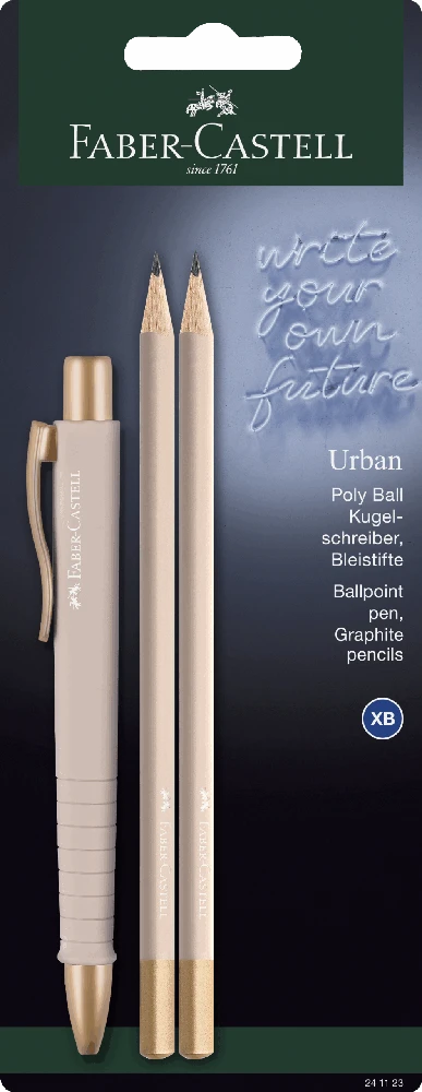 Tušinukas Faber-Castell PolyBall Urban XB, 0.6mm, + 2 pieštukai rausvos spalvos
