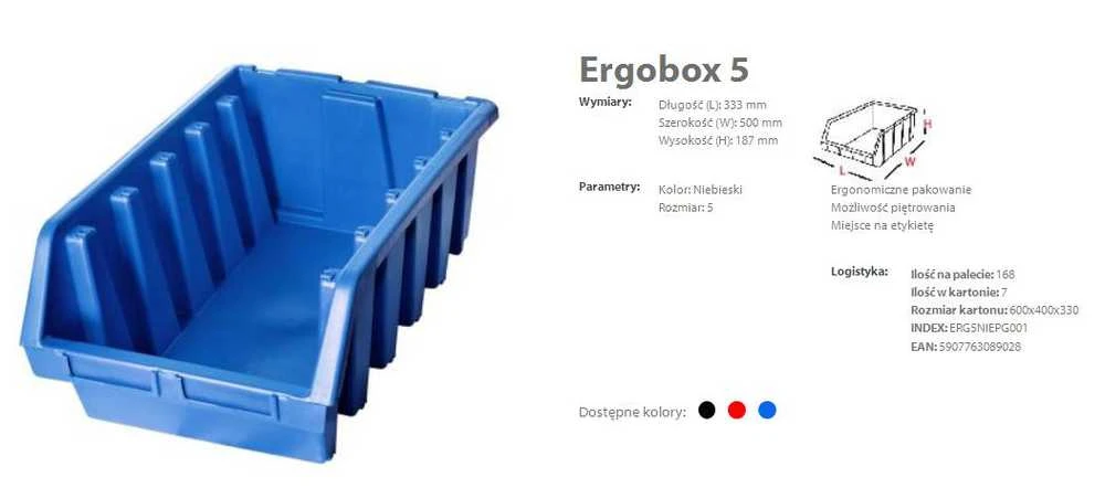PATROL ERGOBOX 5 Mėlynas, 330 x 500 x 180mm