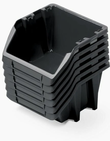 Prosperplast KISTENBERG DĖŽUTĖS 22 BINEER SHORT 6vnt. JUODOS 214x198x133mm