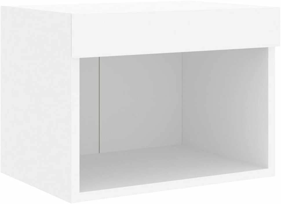 TV staliukas Sieninė TV sekcija su LED, 5 dalių, balta, apdirbta mediena