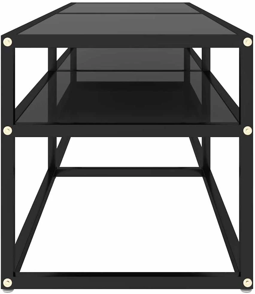 TV staliukas Televizoriaus spintelė, juoda, 140x40x40,5cm, grūdintas stiklas
