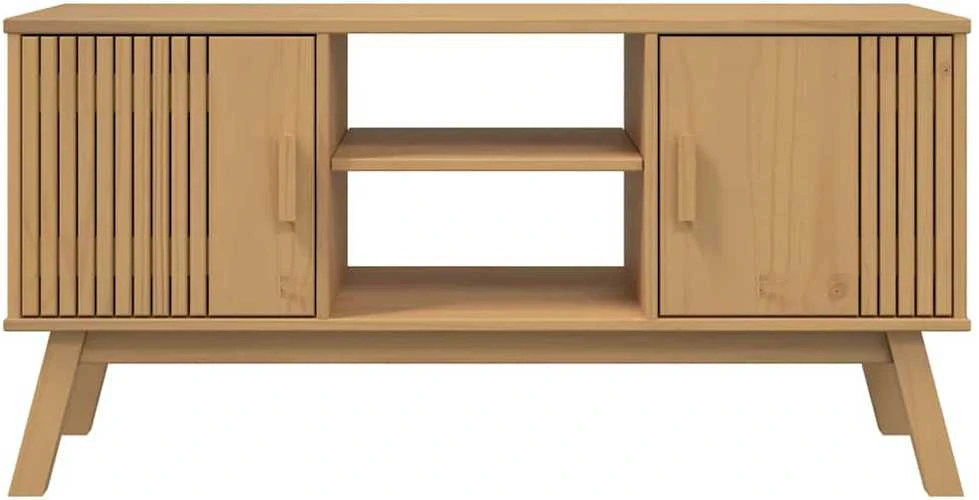 TV staliukas Televizoriaus spintelė OLDEN, ruda, 114x43x57cm, pušies masyvas