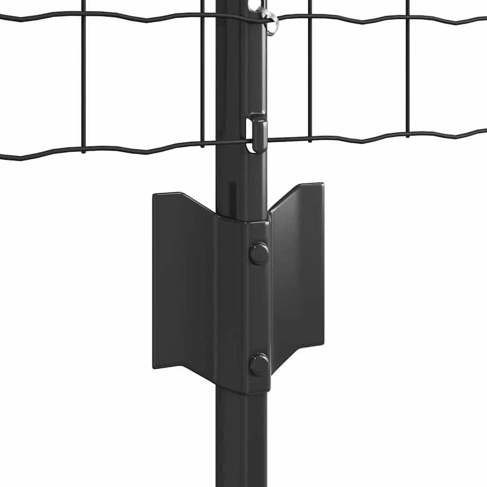 Euro tvoros su stulpu 25 x 0,6 m PVC dengtas plienas Pilka