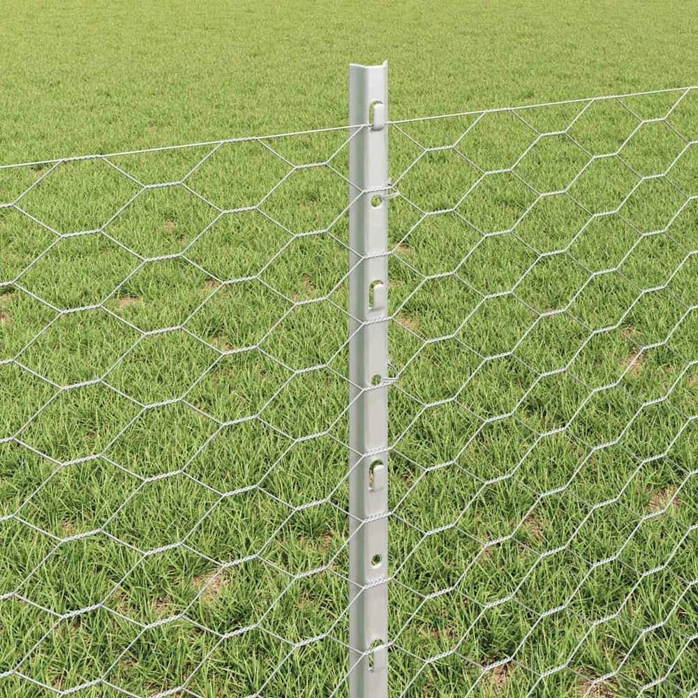 Hexagonal Fence with Post 25 x 0,6 m Galvanizuotas plienas