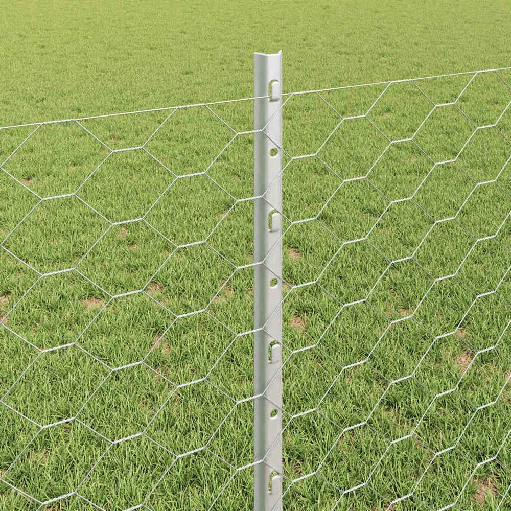 Hexagonal Fence with Post 10 x 0,8 m Galvanizuotas plienas