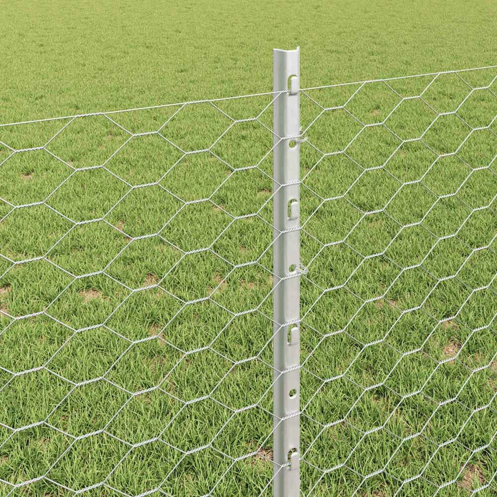Hexagonal Fence with Post 25 x 0,8 m Galvanizuotas plienas