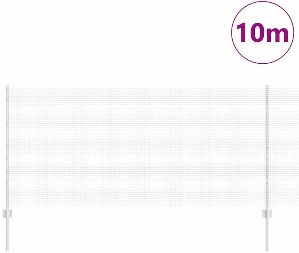 Suvirintas vielos tvora su stulpeliais 10 x 1 m Sidabrinė