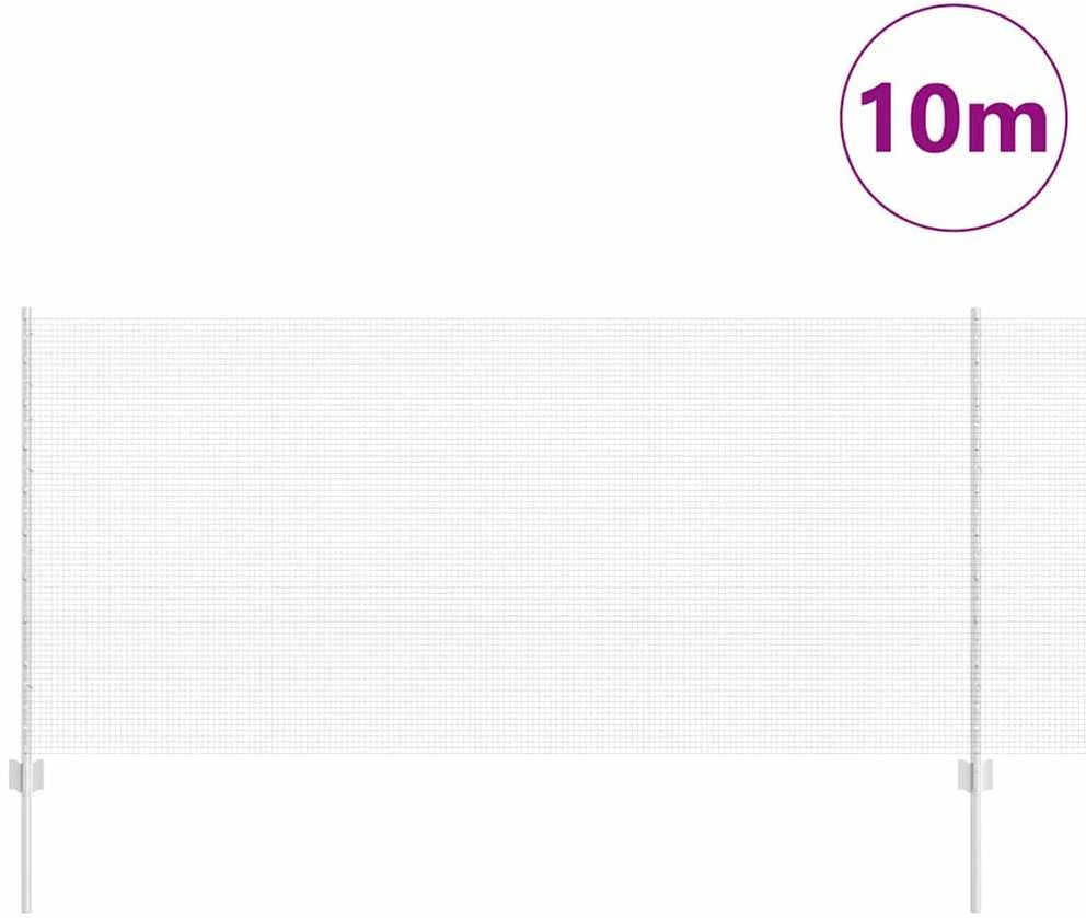 Suvirintas vielos tvora su stulpeliais 10 x 1 m Sidabrinė