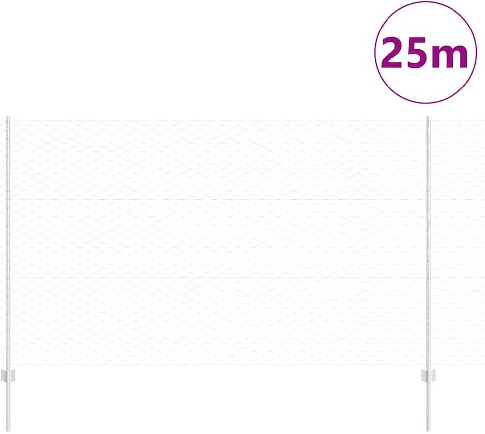 Hexagonal Fence with Post 25 x 1,4 m Galvanizuotas plienas