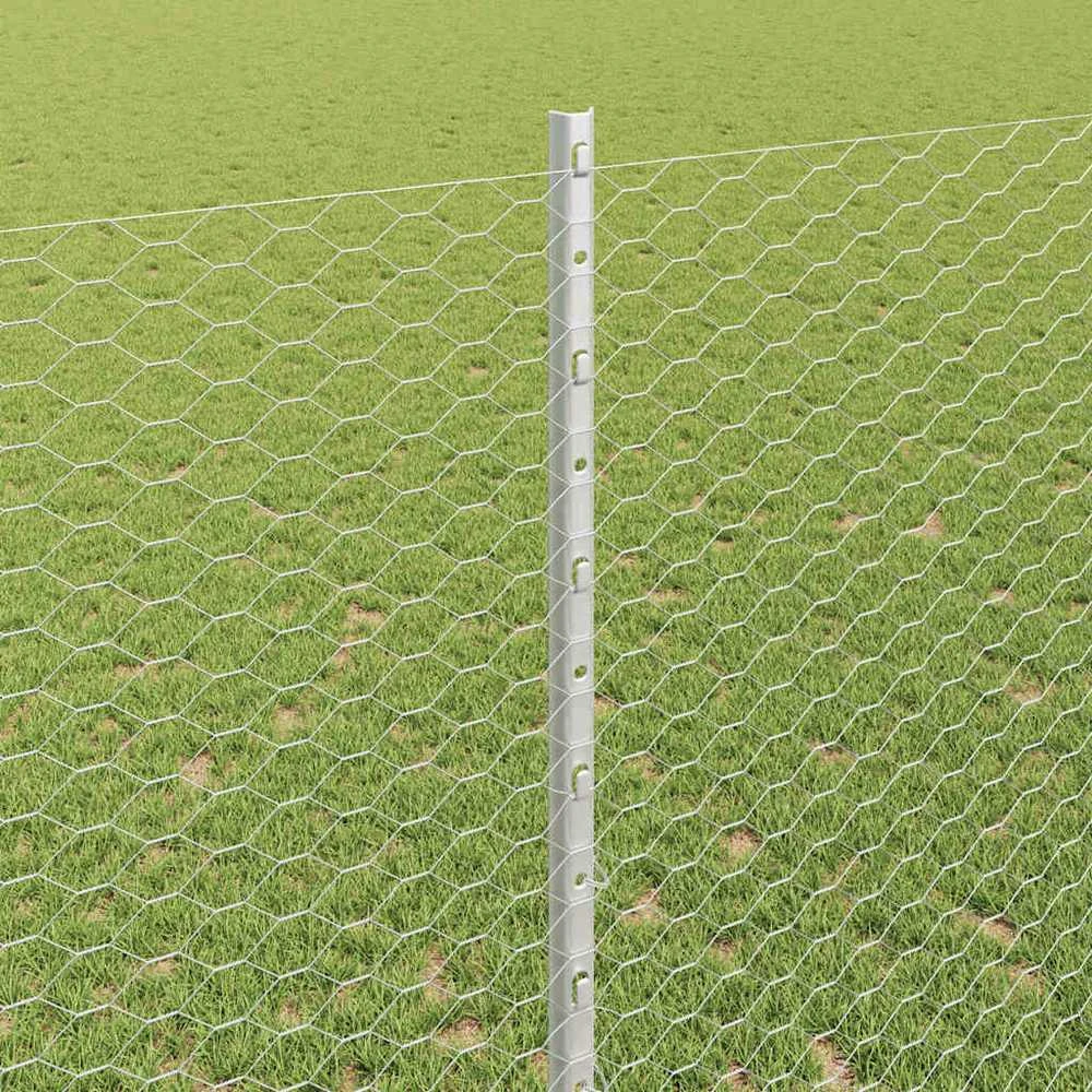 Hexagonal Fence with Post 25 x 1,4 m Galvanizuotas plienas