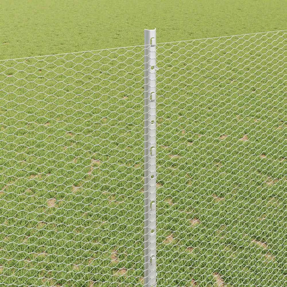 Hexagonal Fence with Post 25 x 1,4 m Galvanizuotas plienas