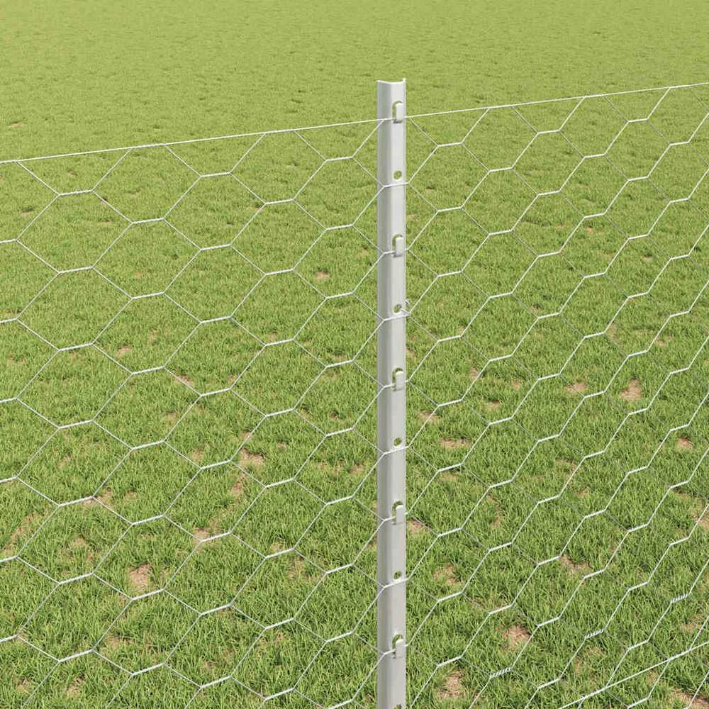 Hexagonal Fence with Post 25 x 1,5 m Galvanizuotas plienas