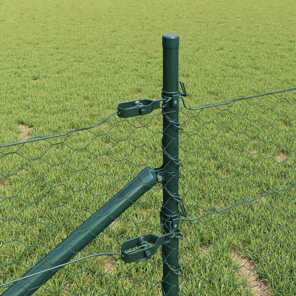 Hexagonal Fence with Post 10 x 0,4 m PVC dengtas plienas Žalia
