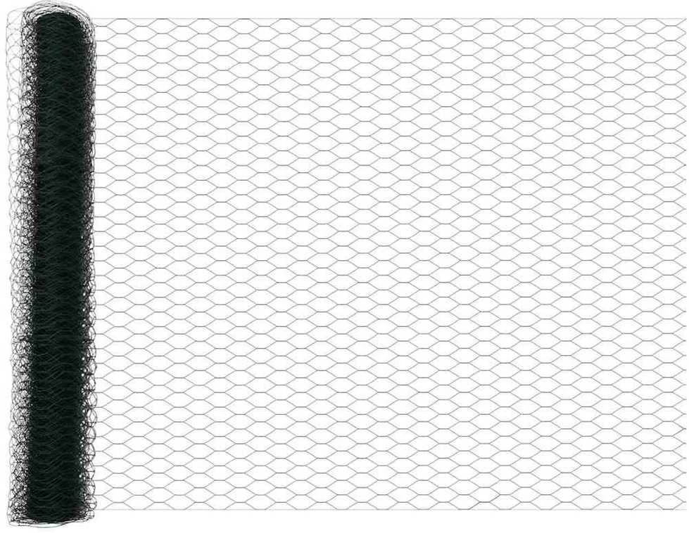 Hexagonal Fence with Post 10 x 1 m PVC dengtas plienas Žalia