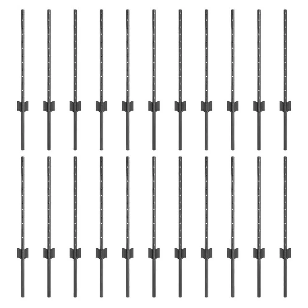 Įmontuotas tvoros stulpas 22 vnt. Pilka 100 cm