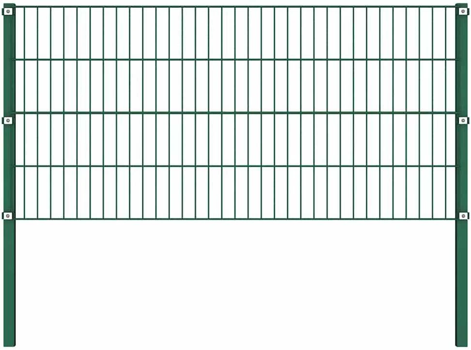 Tvoros segmentai su stulpais, žalios spalvos, 1,7x0,8m, geležis
