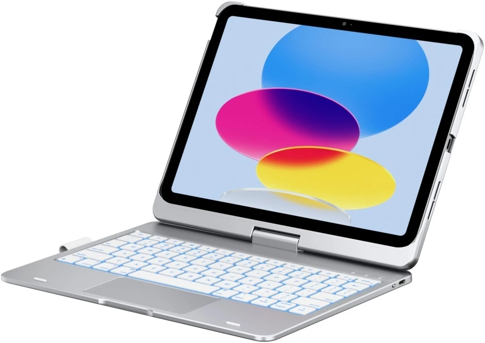 Typecase Flexbook Touch do iPad 11" (A16) 2025 / iPad 10.9" 2022 sidabrinė