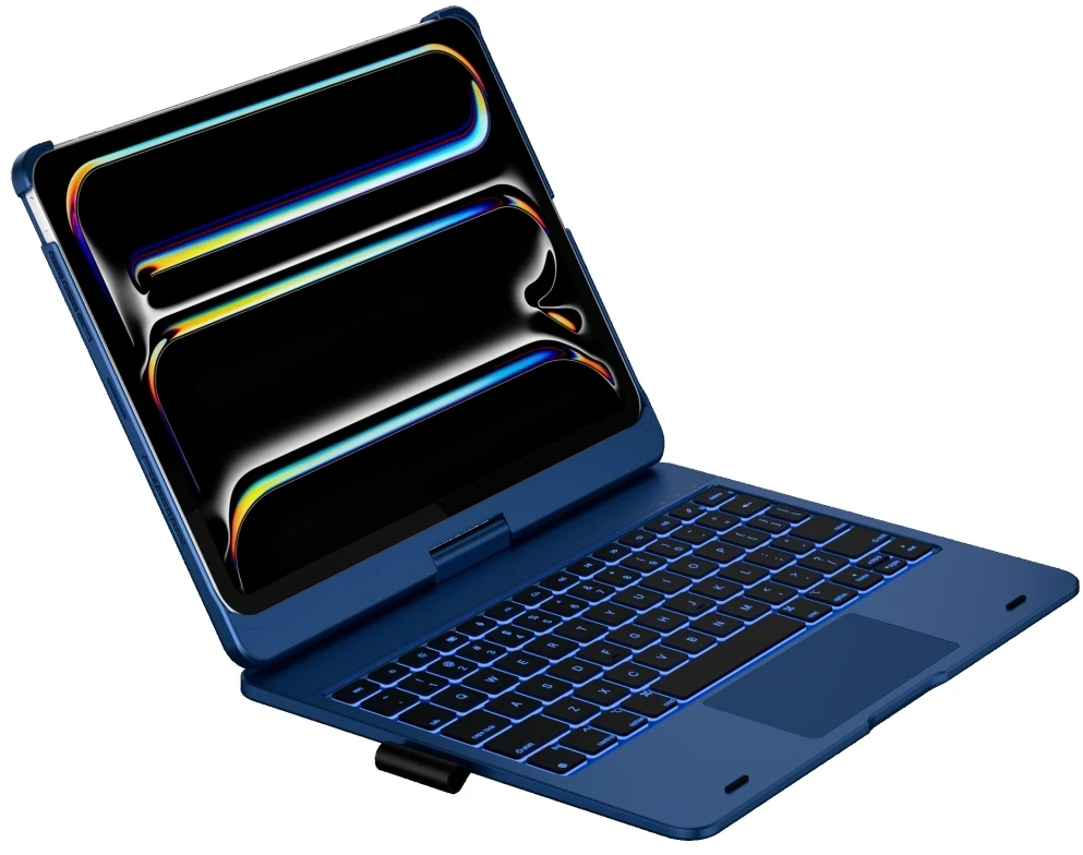 Typecase Dėklas TypeDėklas Flexbook Touch su klaviatūra skirtas Apple iPad Pro 11″ 2024/2025 dark mėlynas