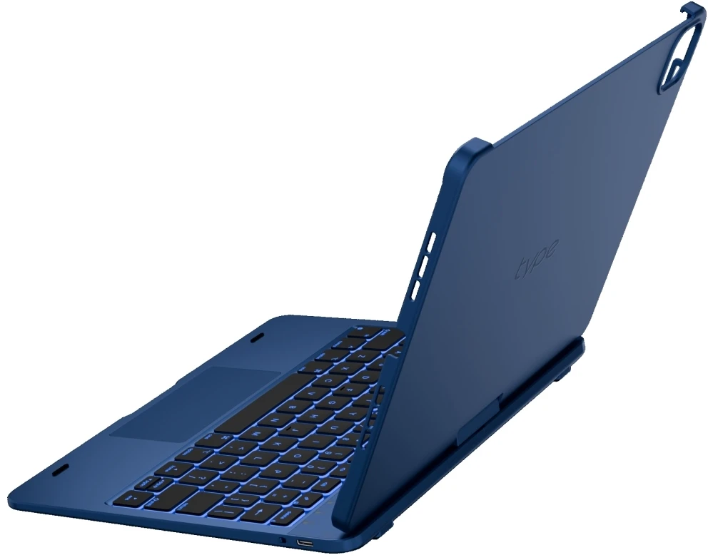 Typecase Dėklas TypeDėklas Flexbook Touch su klaviatūra skirtas Apple iPad Pro 11″ 2024/2025 dark mėlynas