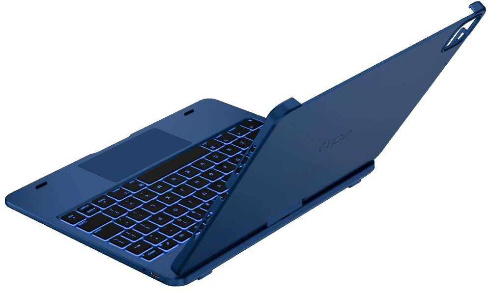 Typecase Dėklas TypeDėklas Flexbook Touch su klaviatūra skirtas Apple iPad Pro 11″ 2024/2025 dark mėlynas