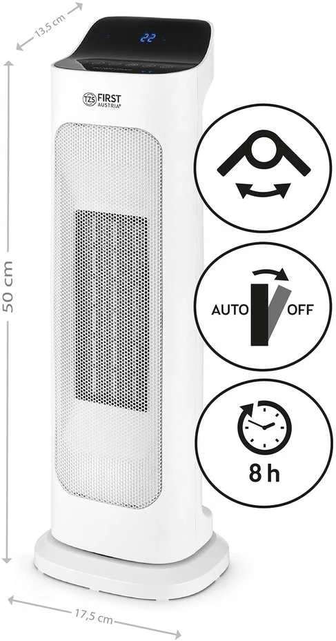 TZS First Austria FAN HEATER, CERAMIC, STAND, 2000W, DISPLAY, 2 POWER LEVELS FA-5565-4