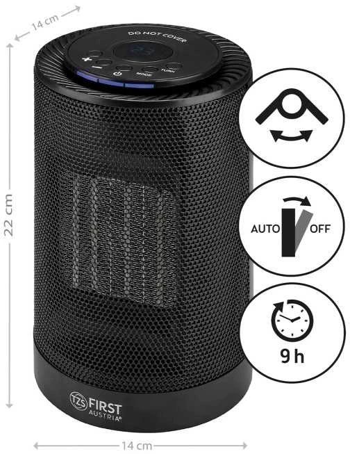 TZS First Austria FAN HEATER, CERAMIC, STAND, 1200W, DISPLAY, 2 POWER LEVELS FA-5565-2