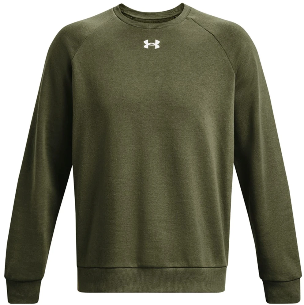 Vyriški „Under Armour Rival“ flisiniai marškinėliai, chaki spalvos, 1379755 390