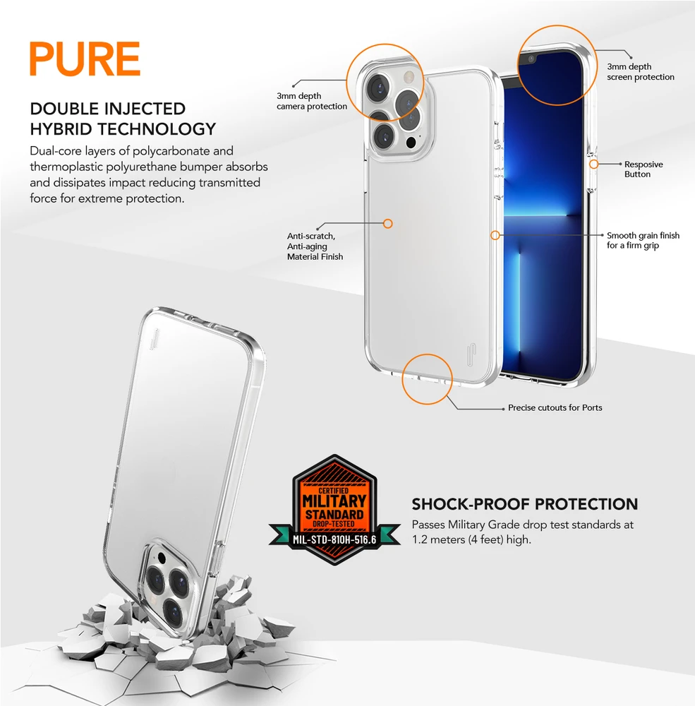 Ugly Rubber Pure Apple iPhone 15 Plus 6,7" dėklas telefonui skaidrus