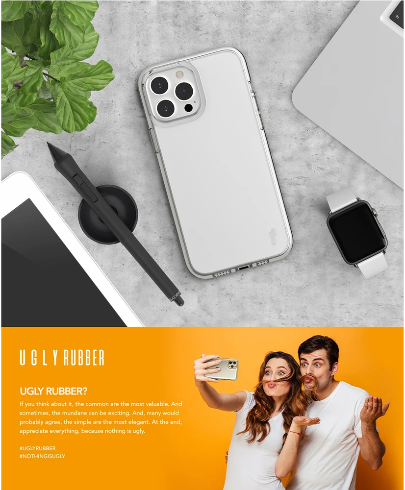 Ugly Rubber Pure Apple iPhone X / Xs dėklas telefonui skaidrus