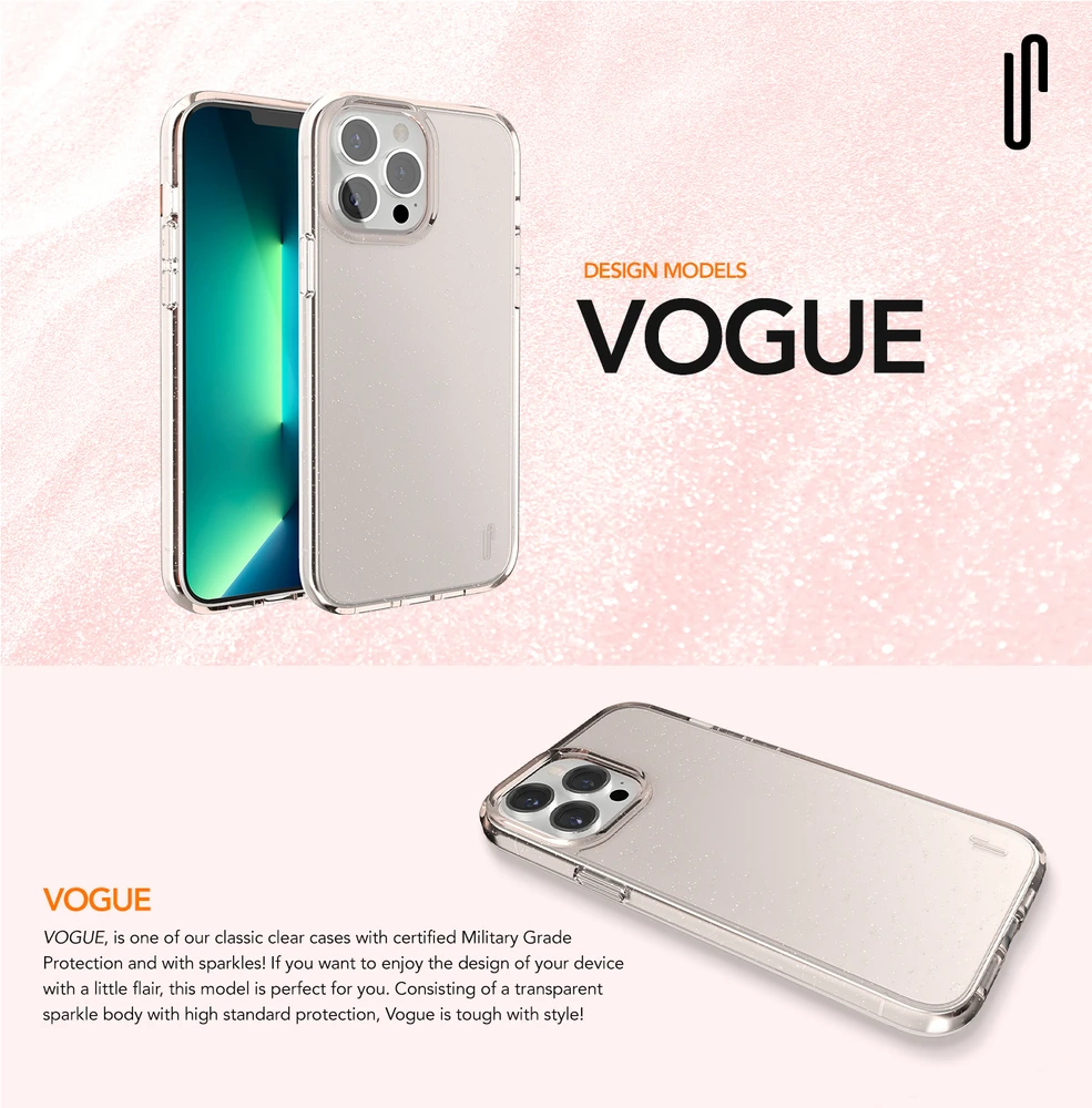Ugly Rubber Vogue dėklas, skirtas iPhone 15 Plus 6,7" rožinio aukso spalvos